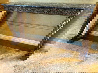 Marble Top One Drawer Console Table