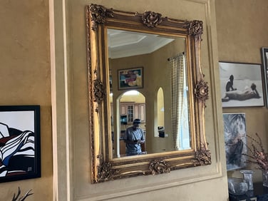 Gilt Frame Wall Mirror, 63x51