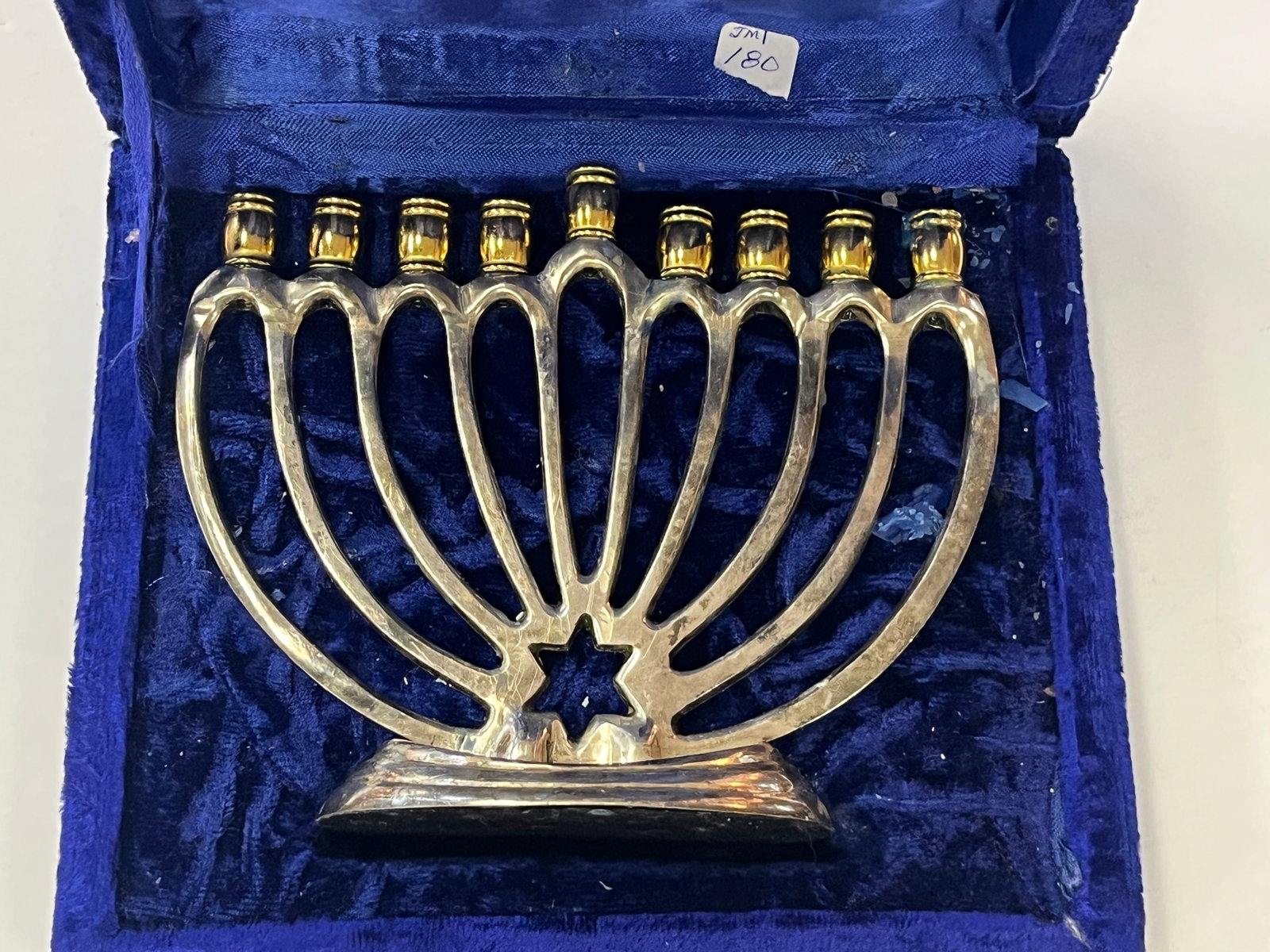 Menorah in Blue Box: VTG Menorah in Original Box, 5.5"h x 6"w