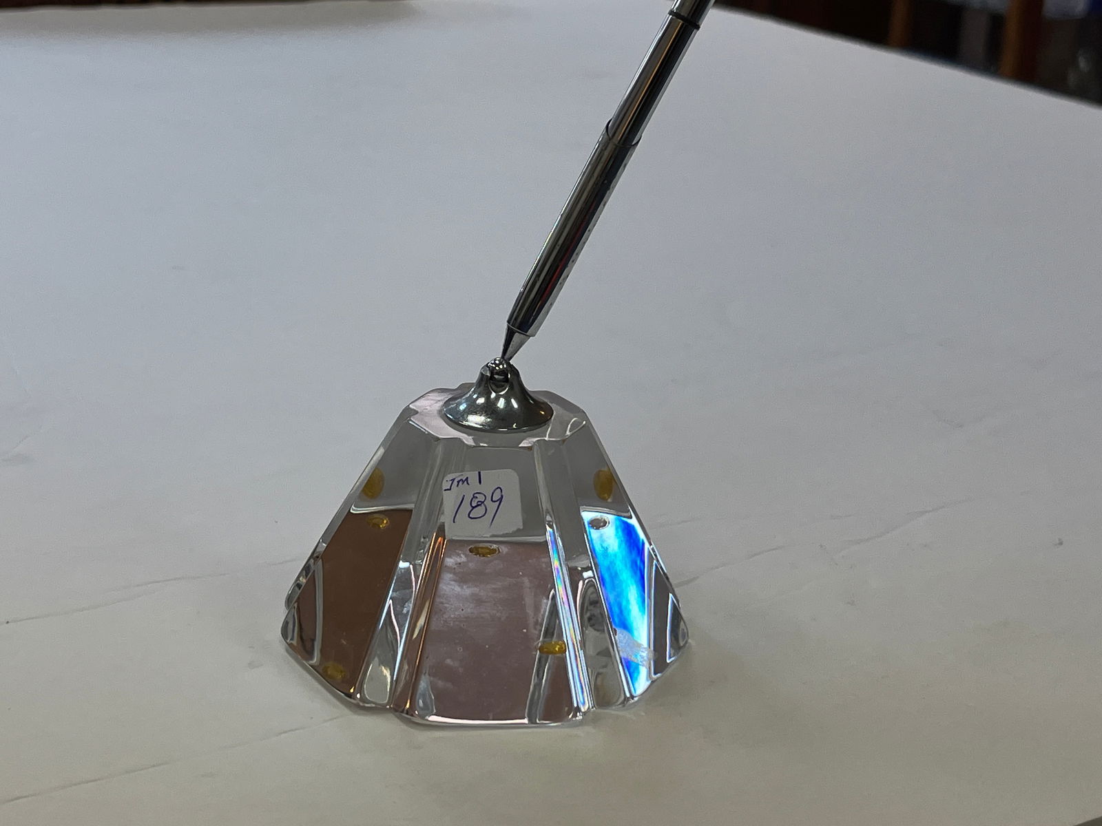 Orrefors Crystal Pen Holder: Orrefors Crystal Pen Holder