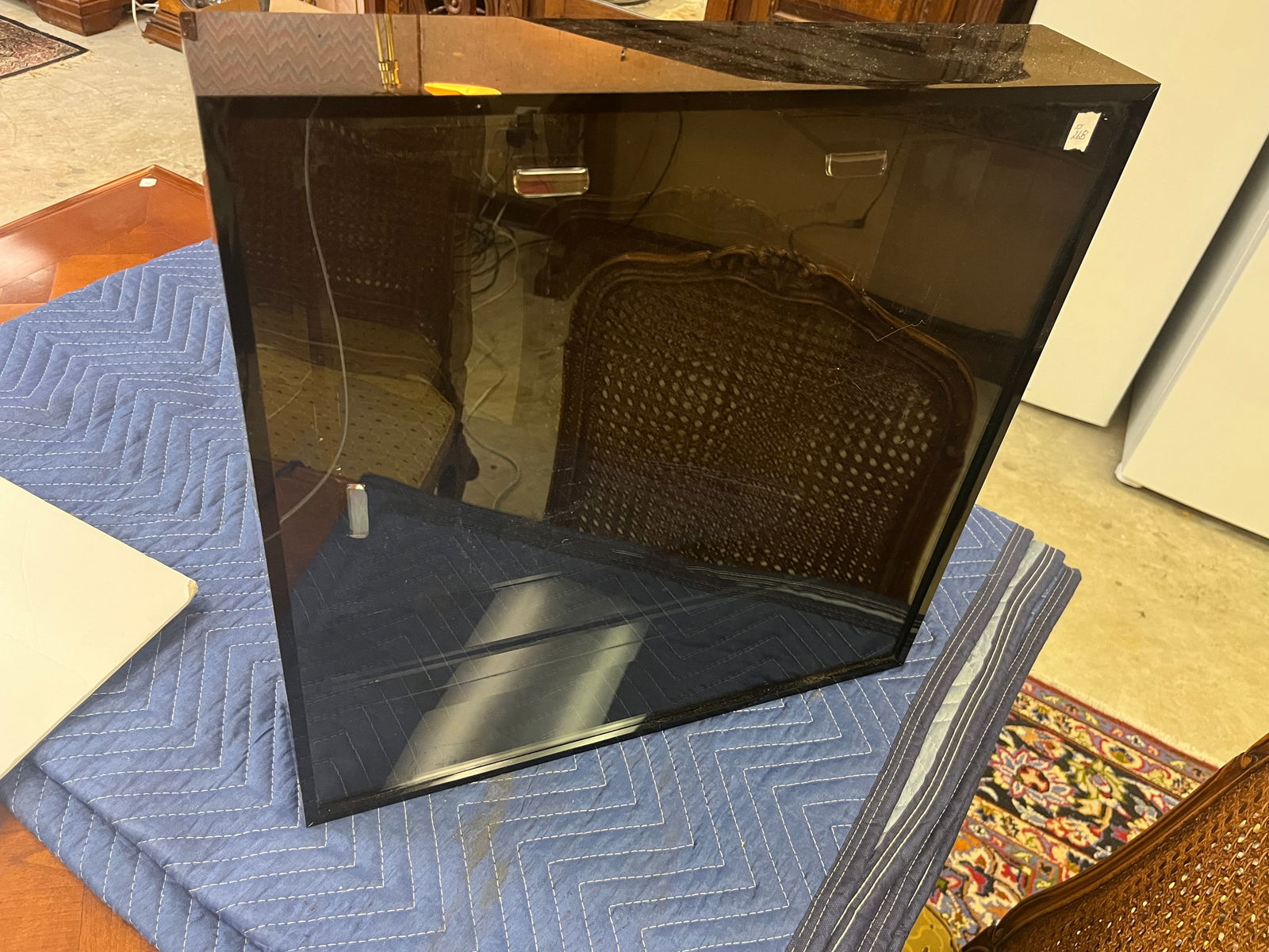 Black Lucite Shadow Box: Black Lucite Shadow Box, 19.25h x 19w x 4d