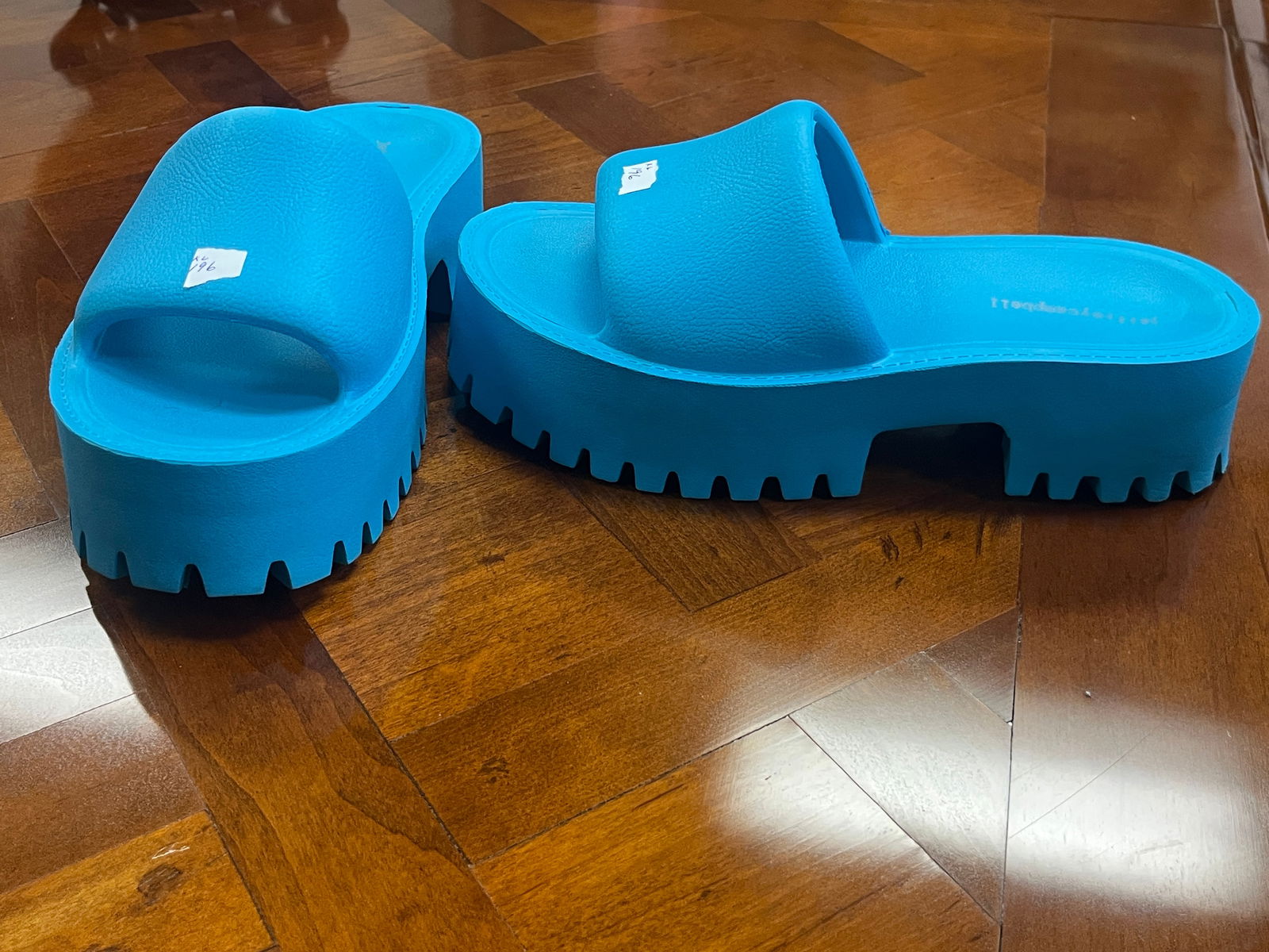 JEFFREY CAMPBELL Bae Platform Blue Slide Sandals (1 of 2)