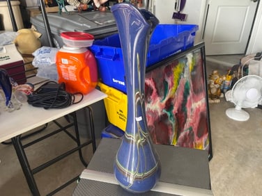 Blue Art Glass Vase