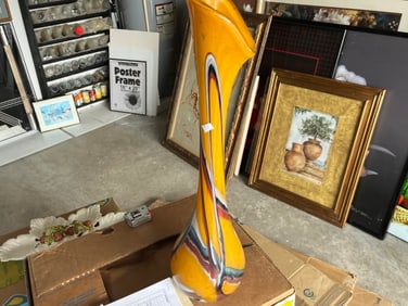 Gold Multi-Color Art Glass Vase