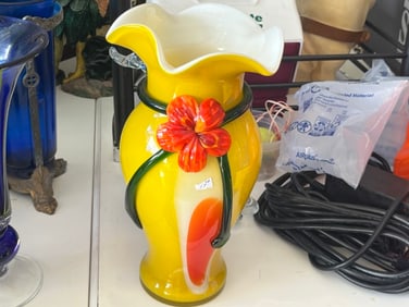 Hand Blown Yellow Vase