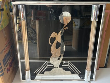 Jon Gilmore Lucite Deco Lucite/Chrome 3-D Lady Holding a Ball Sculpture