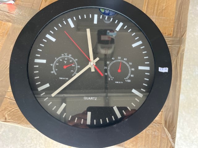Clock Barometer: 12"dia. Clock Barometer