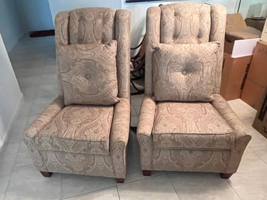 Pair Thomasville Armless Chairs