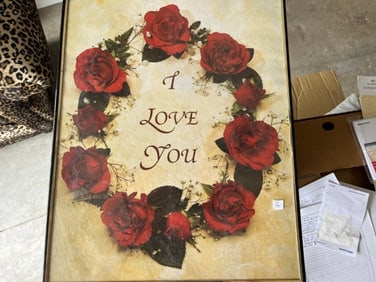 Black Framed Print 'I Love You'