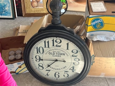 Wood 28"dia. Wall Clock