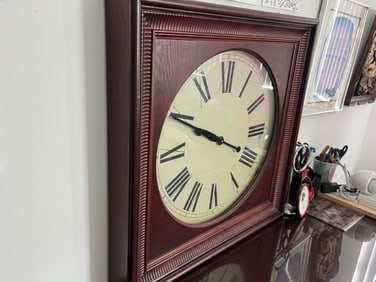 Wood Frame 29"sq, Wall Clock