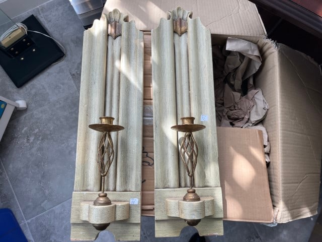 Pair Wall Mount Candle Holders (1 of 3)