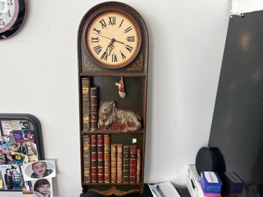 Cat-Mouse/Book Wall Clock