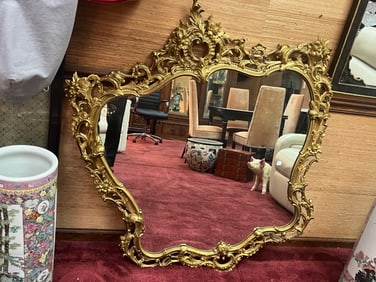 VTG Gold Metal Wall Mirror