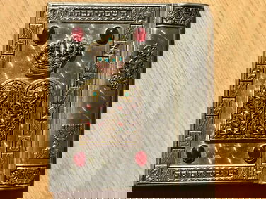 Jeweled Silver Hebrew Prayer Book Cover
