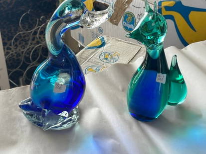 Art Glass Duck & Fox: Art Glass Duck & Fox