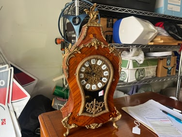 VTG Walnut French Style Mantle Clock