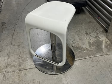 MCM White Adjustable Stool