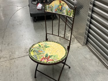 Mosaic Folding Metal Chair