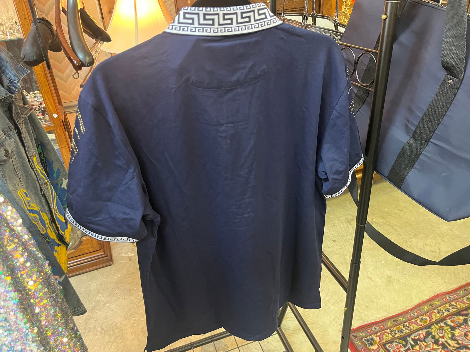 SUSLO COUTURE Slim Fit Short Sleeve Blue Shirt (1 of 3)