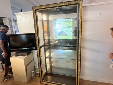 Lg. Empire Lacquer Curio Cabinet