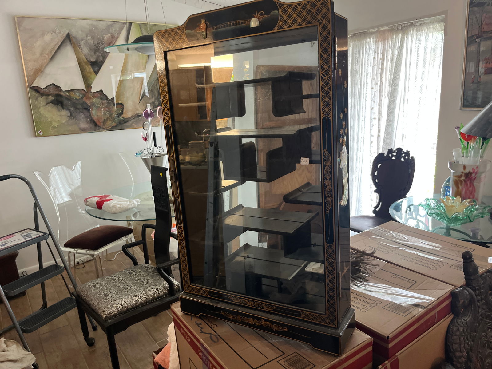 Japanese Wall Curio Cabinet (1 of 5)