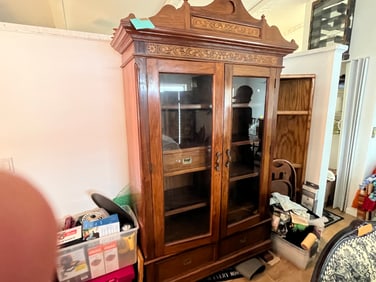 Antique Walnut Bookcase w/Claw Feet