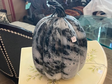 Black Art Glass Pumpkin