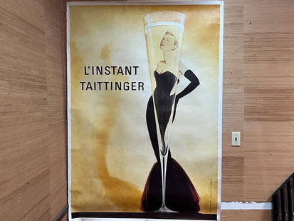 VTG Taittinger Linen Backed Poster: VTG Taittinger Linen Backed Poster, 70x49