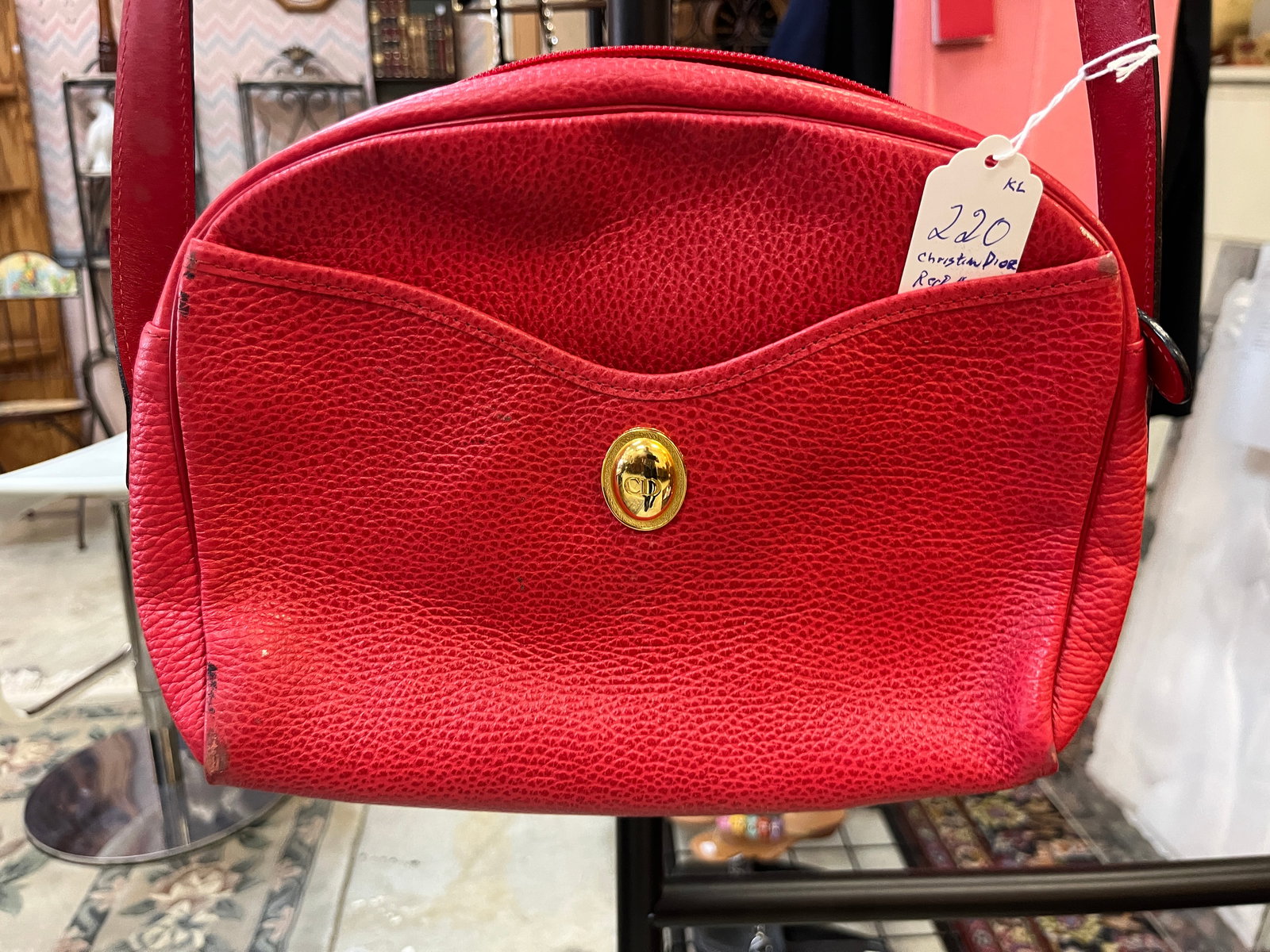 Christian Dior Red Handbag (1 of 4)