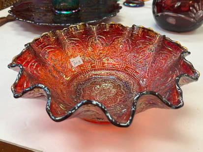 Fenton Red Art Glass 8" Bowl: Fenton Red Art Glass 8" Bowl