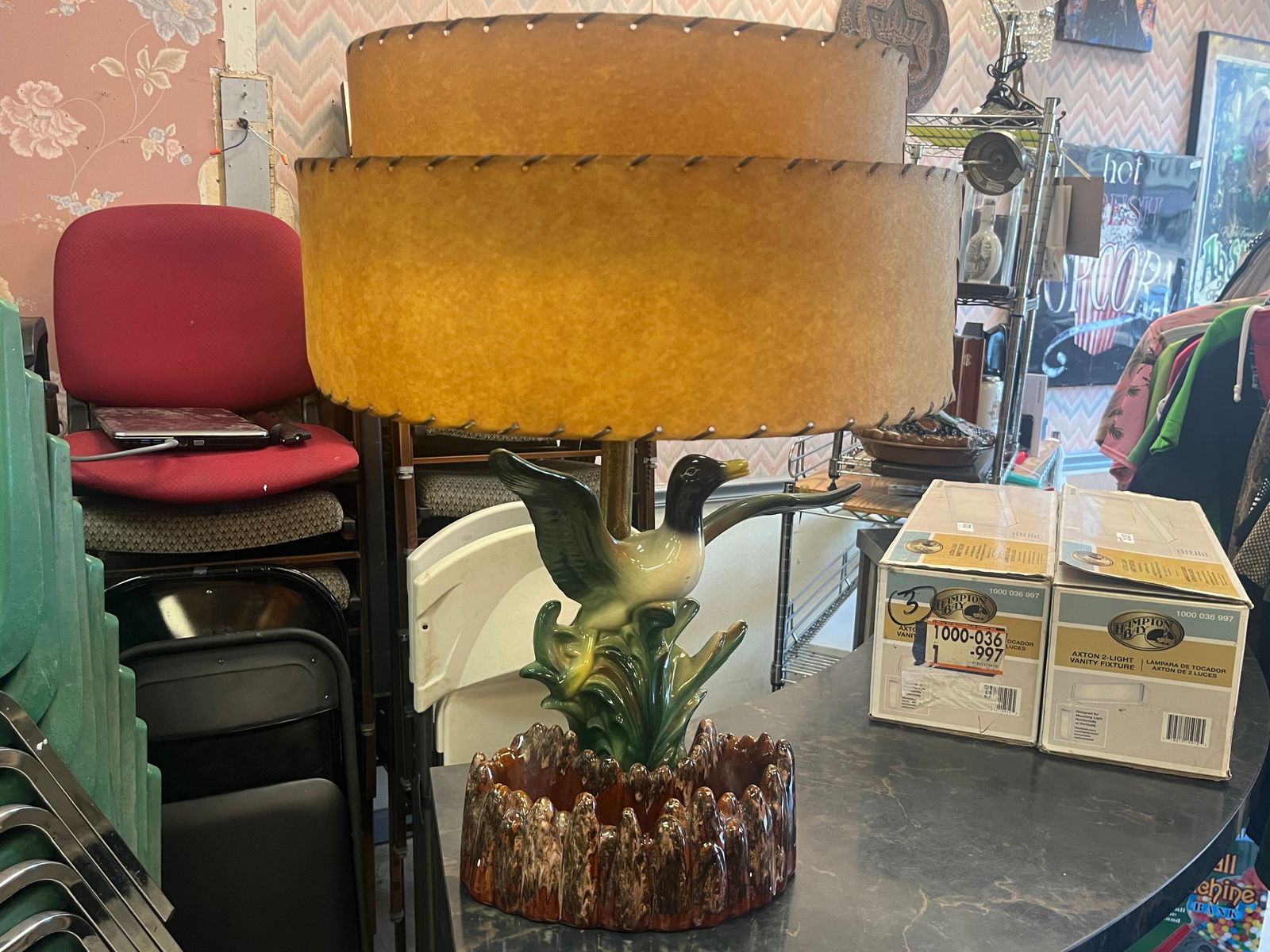 MCM Lane & Co. Mallard Duck Planter Lamp (1 of 4)