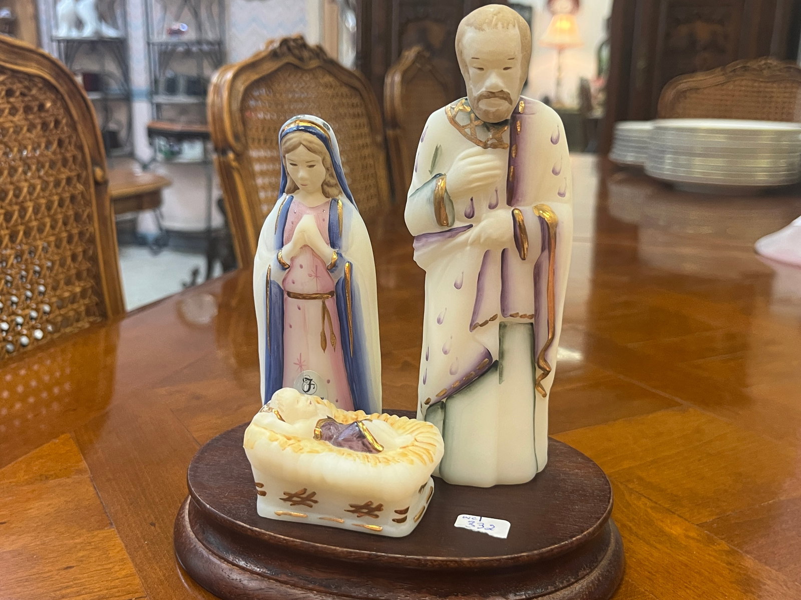 Fenton Glass Art Glass Nativity Set, 1st Edt. Hand -Painted & Signed: Fenton Glass Art Glass Nativity Set, 1st Edt. Hand -Painted & Signed
