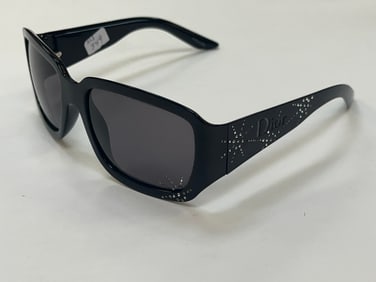 Dior VTG Womens Designer Crystal Sunglasses