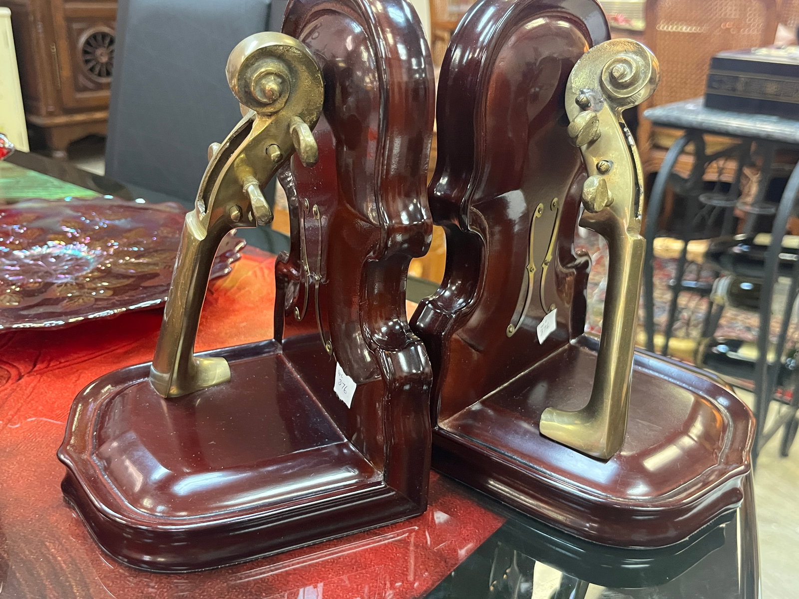VTG Violin Bookends: VTG Violin Bookends