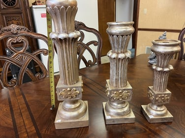 3-Planinum Finish Candle Holders