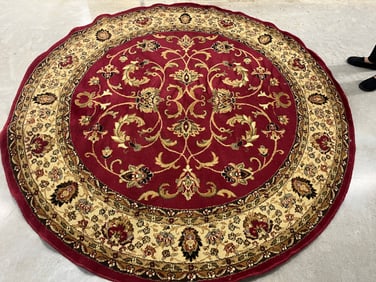 Red 93"dia. Area Rug