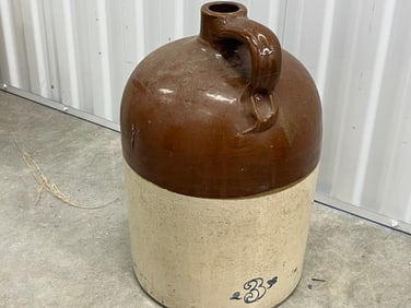 Antique Stoneware 15"h #3 Whisky Jug