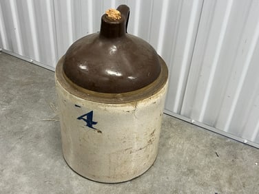 Antique Stoneware 17"h #4 Whisky Jug