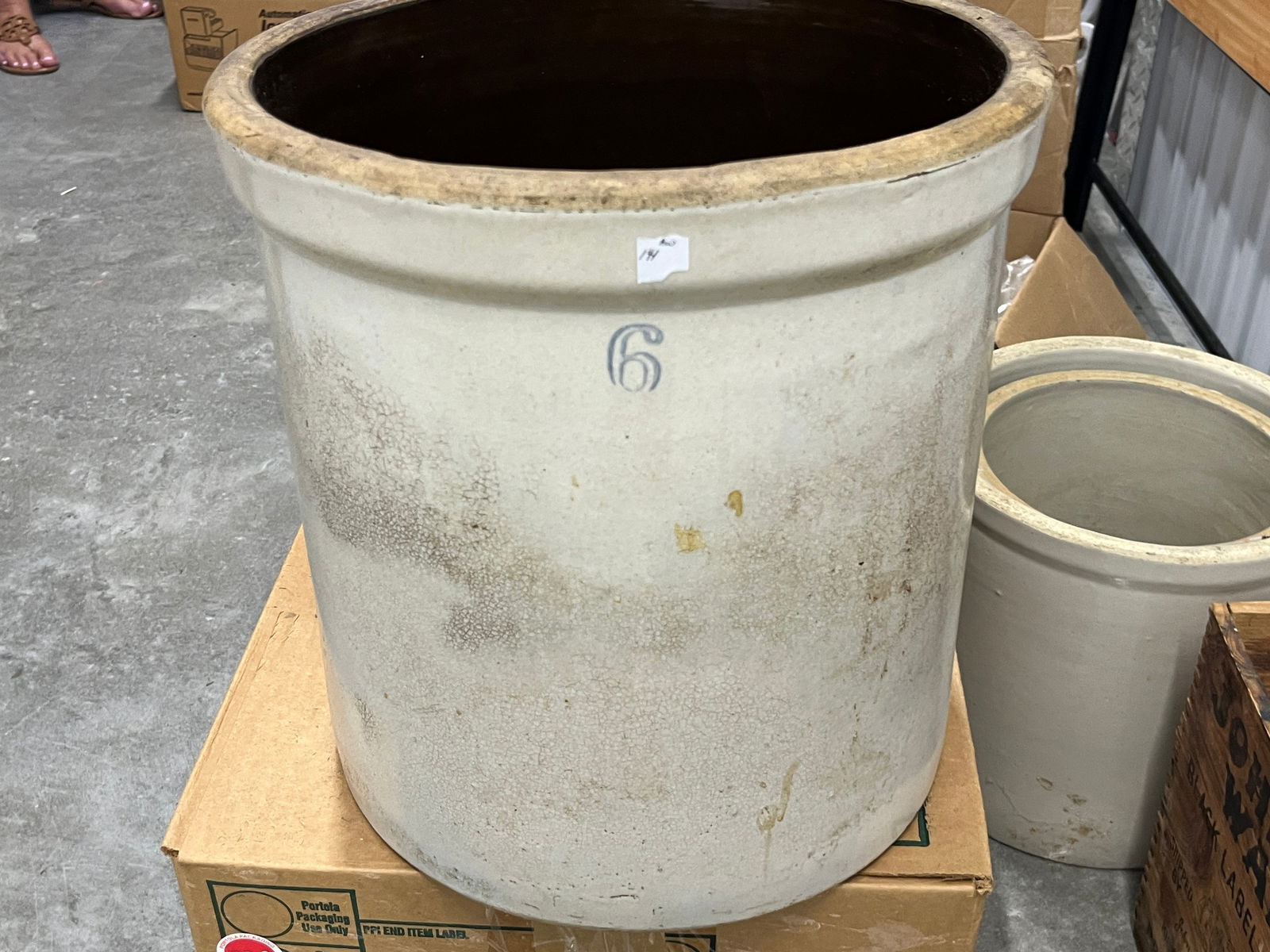 Stoneware Crock #6, 13.5h: Stoneware Crock #6, 13.5h x 13.75dia