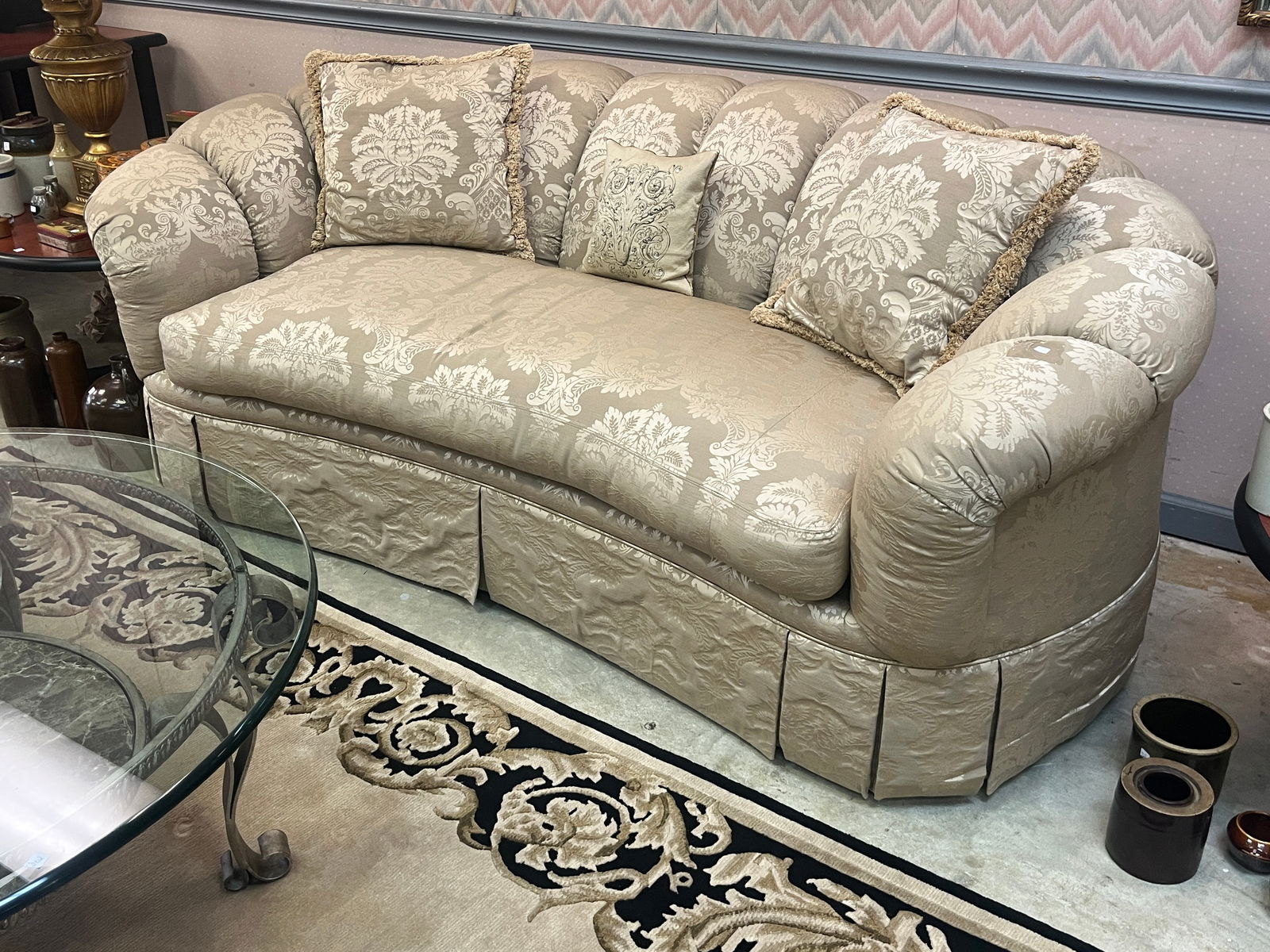 Harden Beige Tuffed 7 'Sofa (1 of 2)