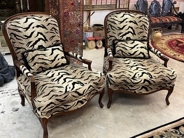 Pair Drexel Heritage Oversize Arm Chairs