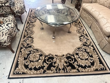 Beige w/Black Area Rug