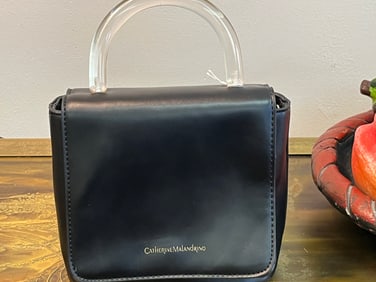 Catherine Malandrind Blk. Leather Handbag