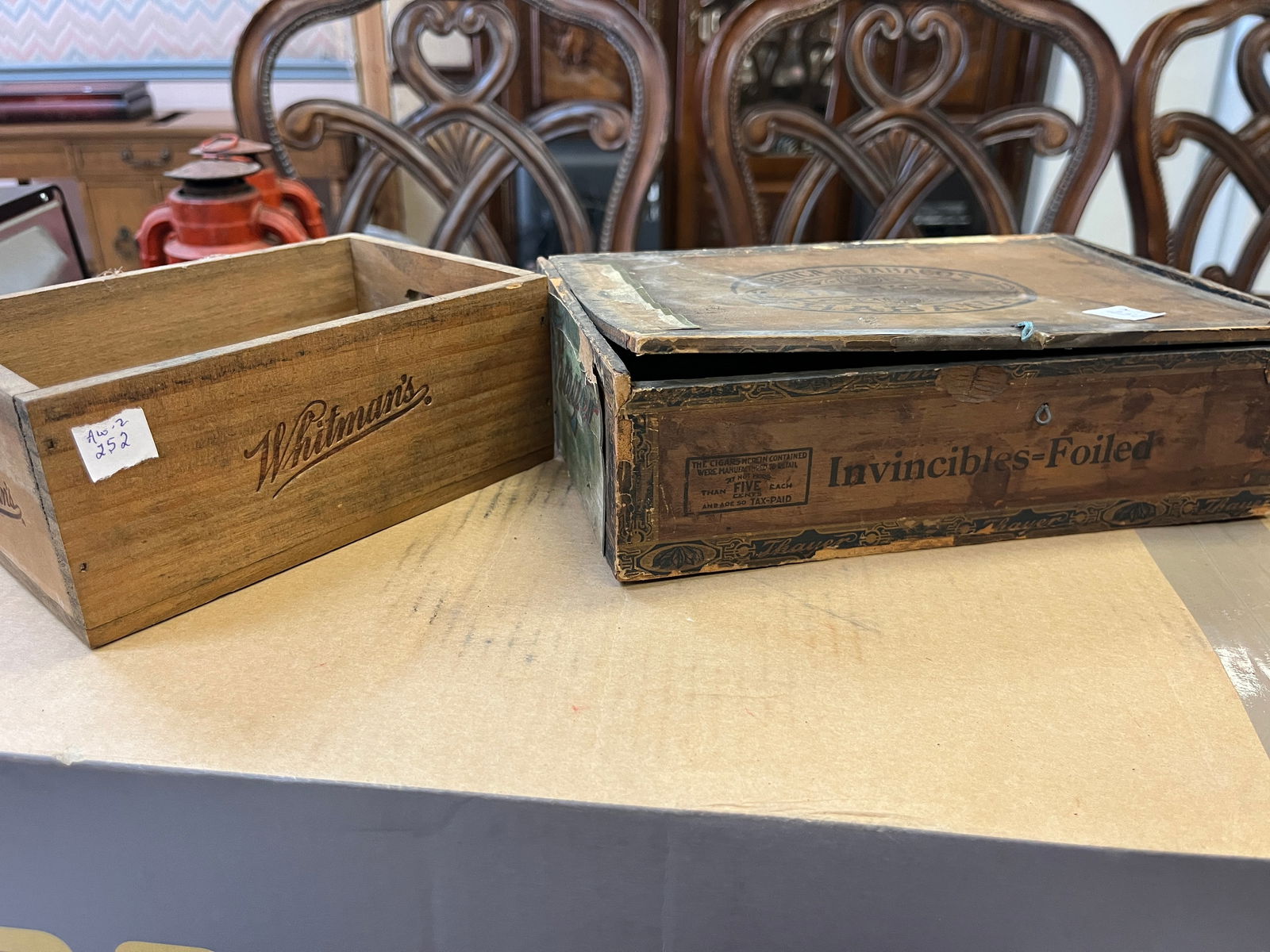 VTG Whitman's Wood Box & Habana Cigar Box: VTG Whitman's Wood Box & Habana Cigar Box