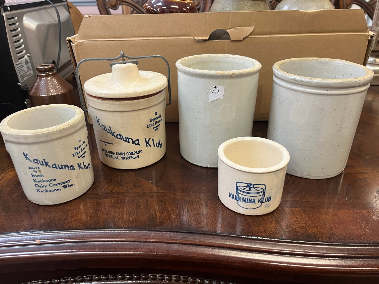 6-Assorted Antique Stoneware Crocks (1 of 2)