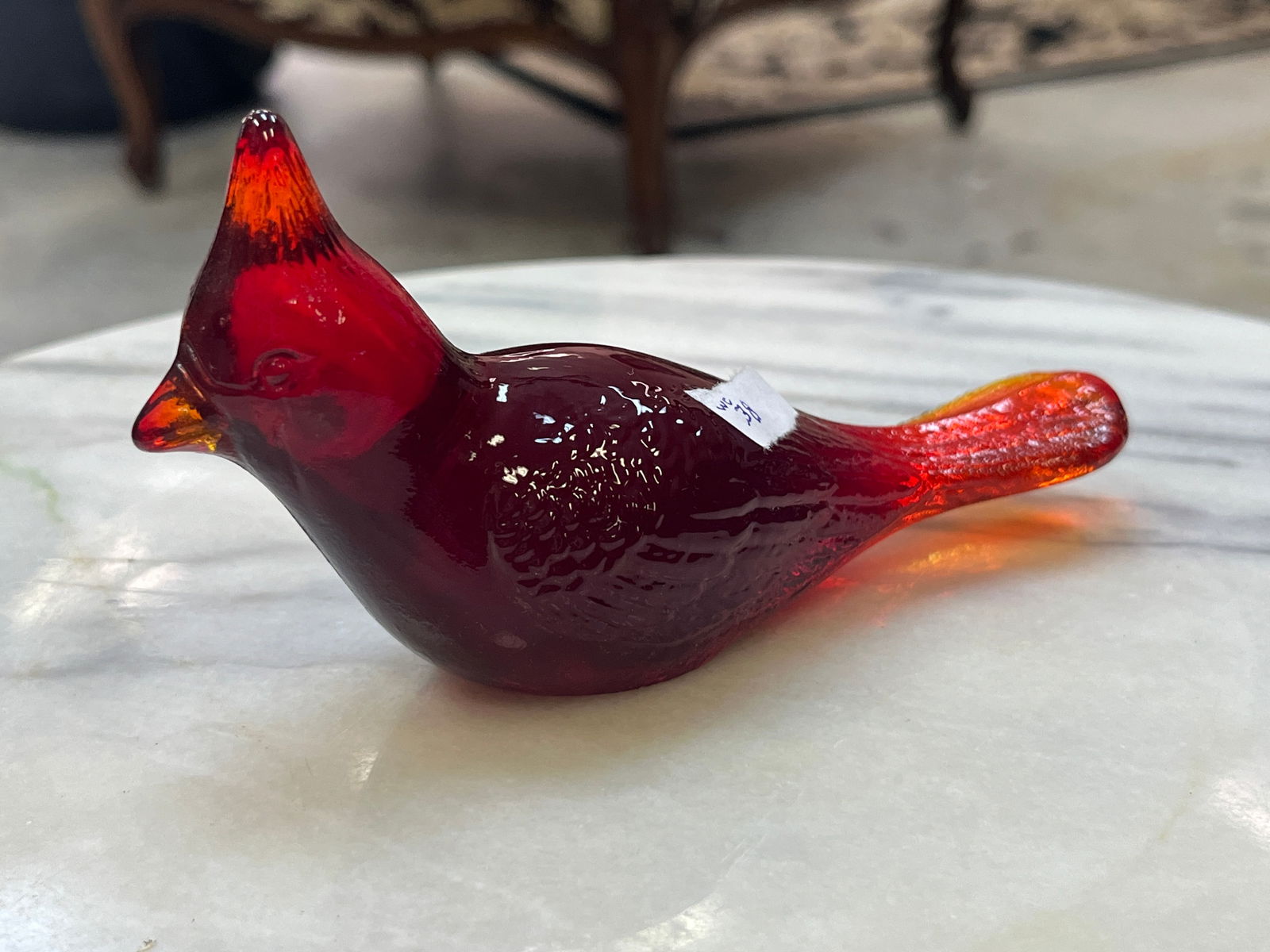 VTG Fenton Ruby Red Art Glass Cardinal Bird (1 of 2)