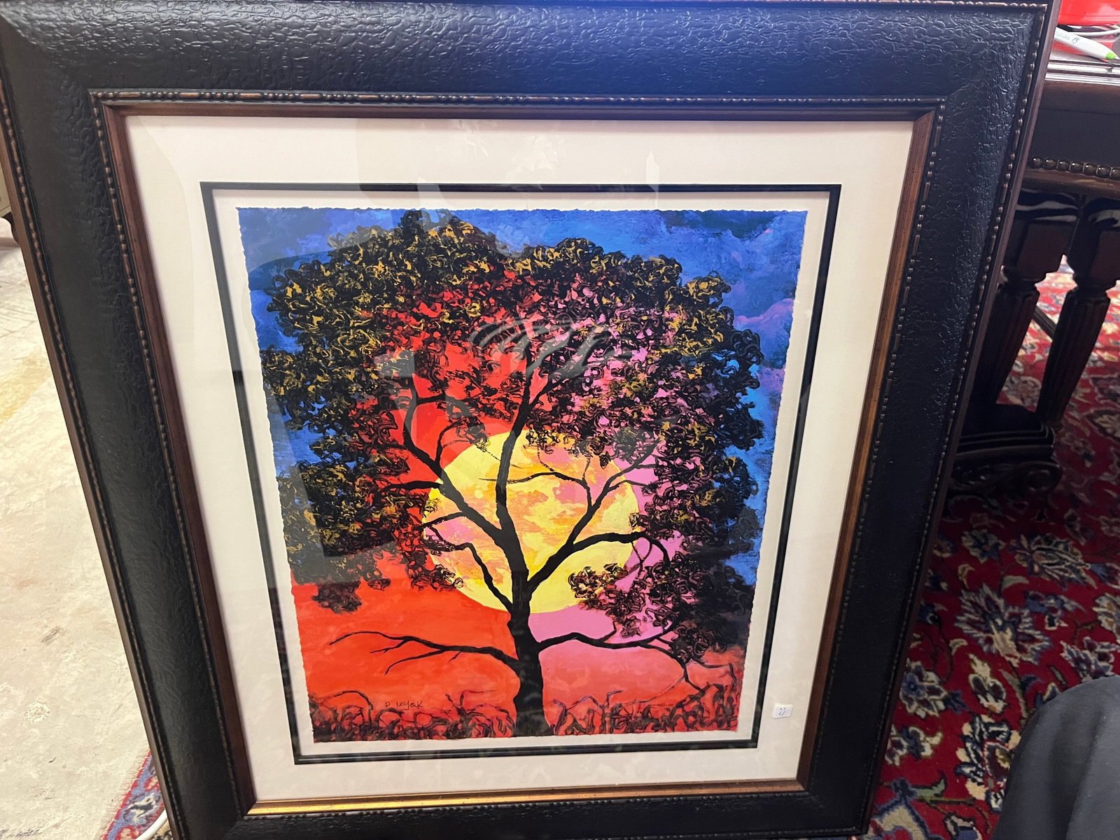 Litho 'Sunset' signed LL, P.Meyer: Litho 1067/2250 'Sunset' signed LL, P.Meyer, Frame 32x28