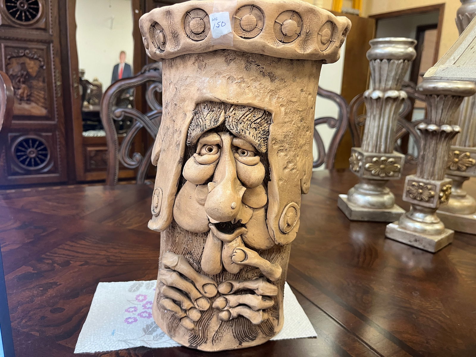 VTG 14"h Funny Face Pottery by Douglas '78 (1 of 4)