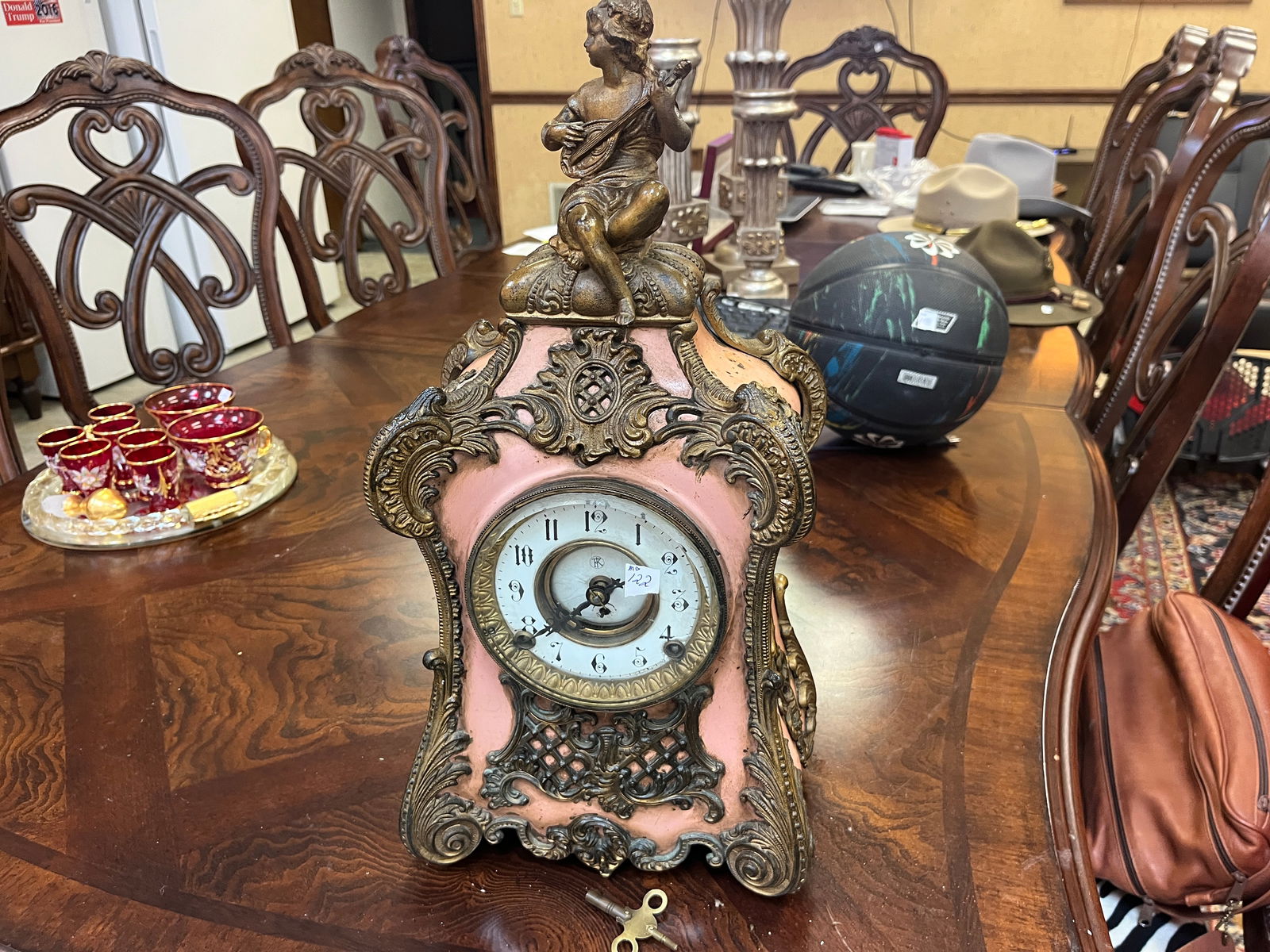 19th c. F. Kroeber Mantle Clock (1 of 6)